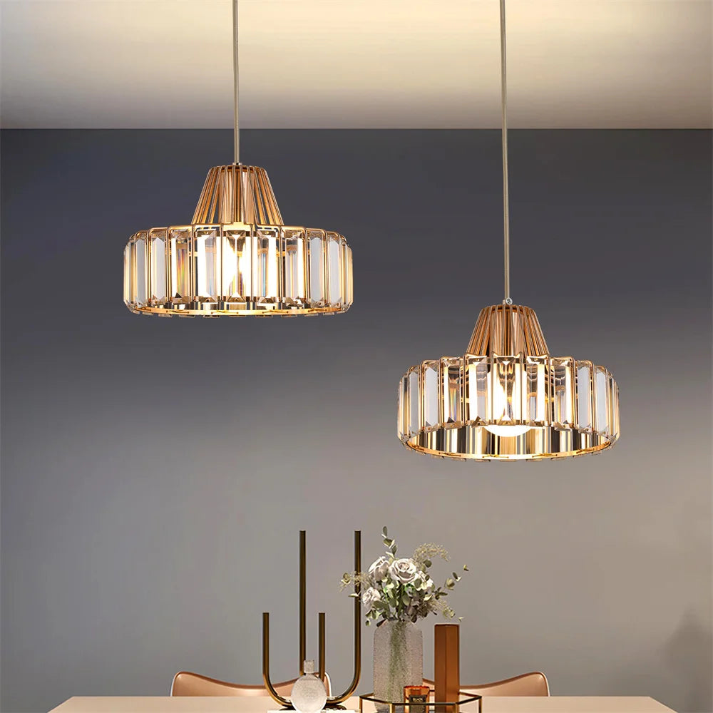 SOFIA, Crystal Pendant Light Gold/Black Adjustable