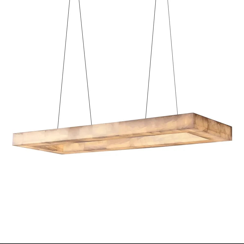 GENEVA, Rectangular Modern Marble Chandelier Light Fixture  