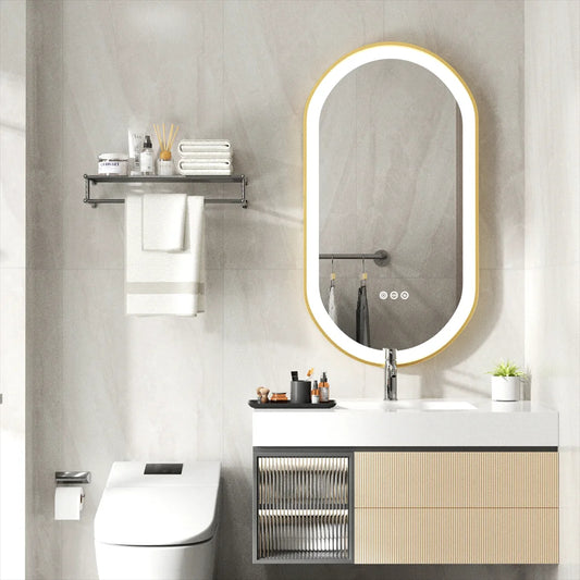 DUBAI, Oval Framed Anti-Fog Backlit Bathroom Mirror