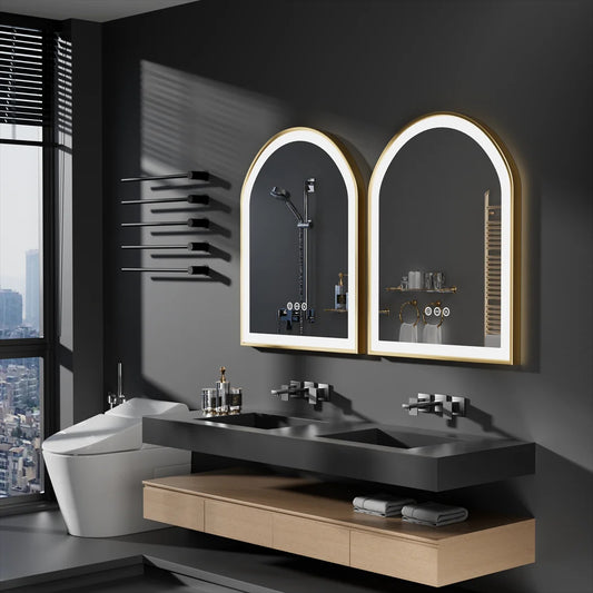 DUBAI, Arch Framed Anti-Fog Backlit Bathroom Mirror