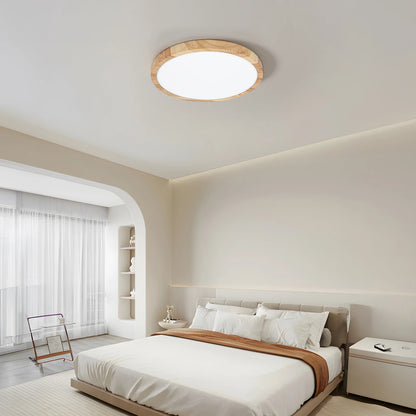 PHOENIX, Wood Effect Ultra-Slim Flush Ceiling Light