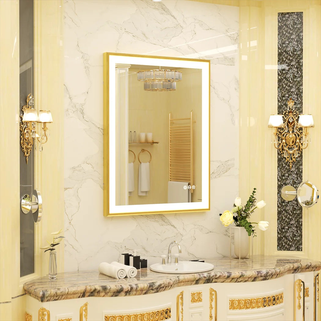 DUBAI, Rectangle Framed Anti-Fog Backlit Bathroom Mirror