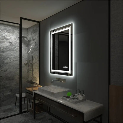 ELBURG, Rectangle Anti-Fog Backlit Bathroom Mirror