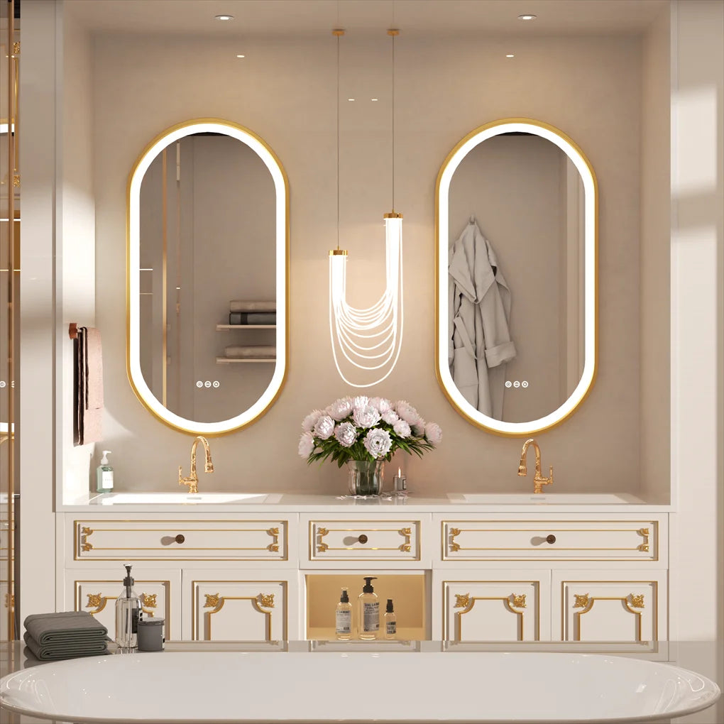 DUBAI, Oval Framed Anti-Fog Backlit Bathroom Mirror