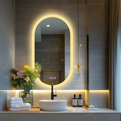 BREDA, Oval Anti-Fog  Illuminated Bathroom Mirror