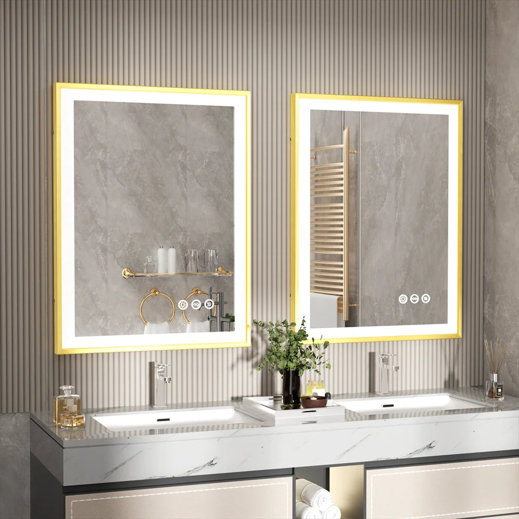 DUBAI, Rectangle Framed Anti-Fog Backlit Bathroom Mirror