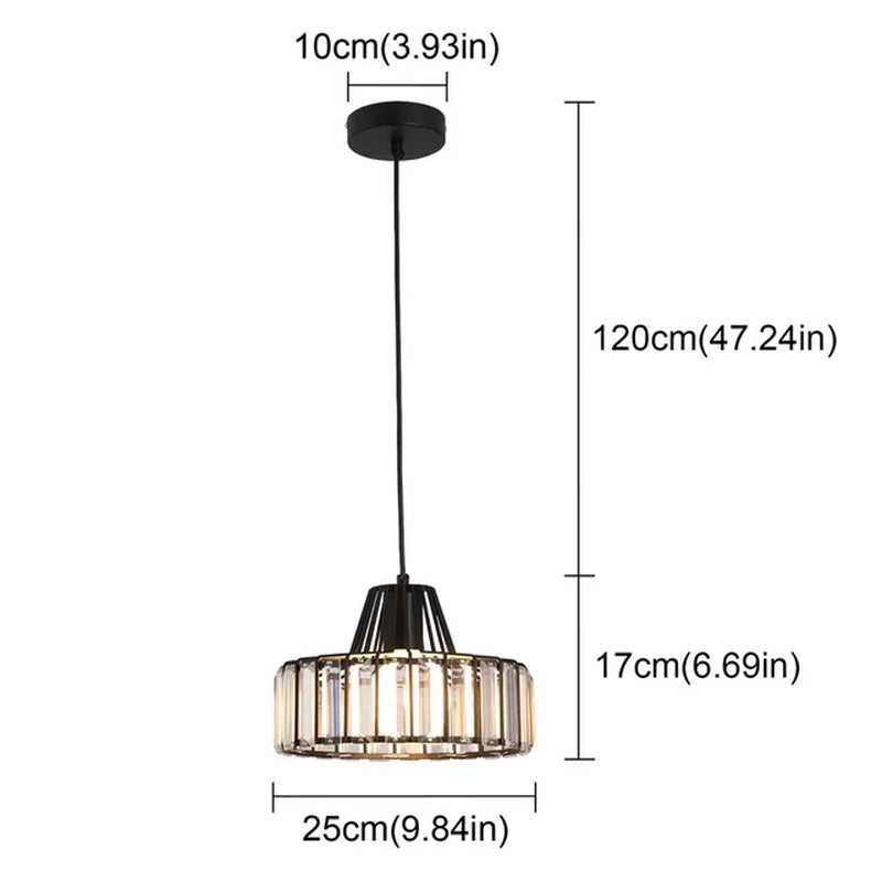 SOFIA, Crystal Pendant Light Gold/Black Adjustable