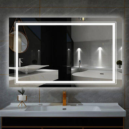 ELBURG, Rectangle Anti-Fog Backlit Bathroom Mirror