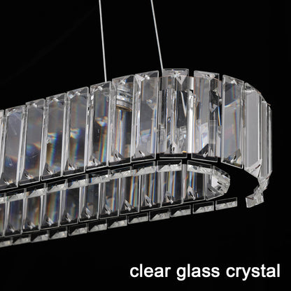 VANTAA, Modern Crystal Oval Pendant Chandelier