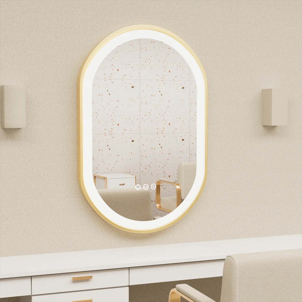 DUBAI, Oval Framed Anti-Fog Backlit Bathroom Mirror