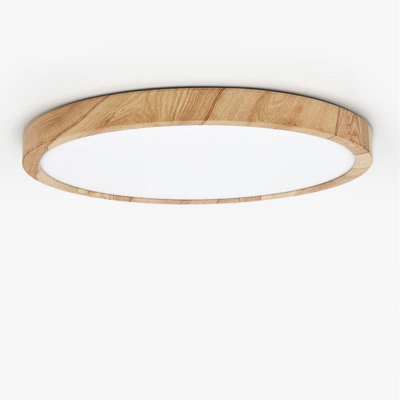 PHOENIX, Wood Effect Ultra-Slim Flush Ceiling Light