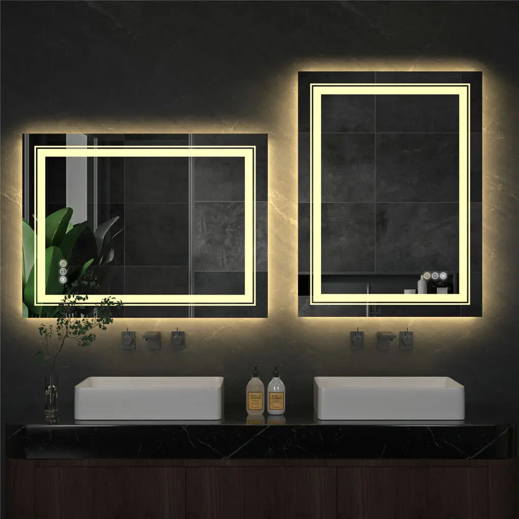 ELBURG, Rectangle Anti-Fog Backlit Bathroom Mirror