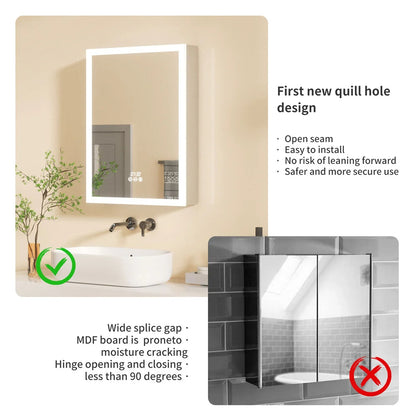 ALMERE, Illuminated Anti-Fog Bathroom Mirror Cabinet