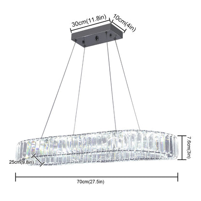 VANTAA, Modern Crystal Oval Pendant Chandelier