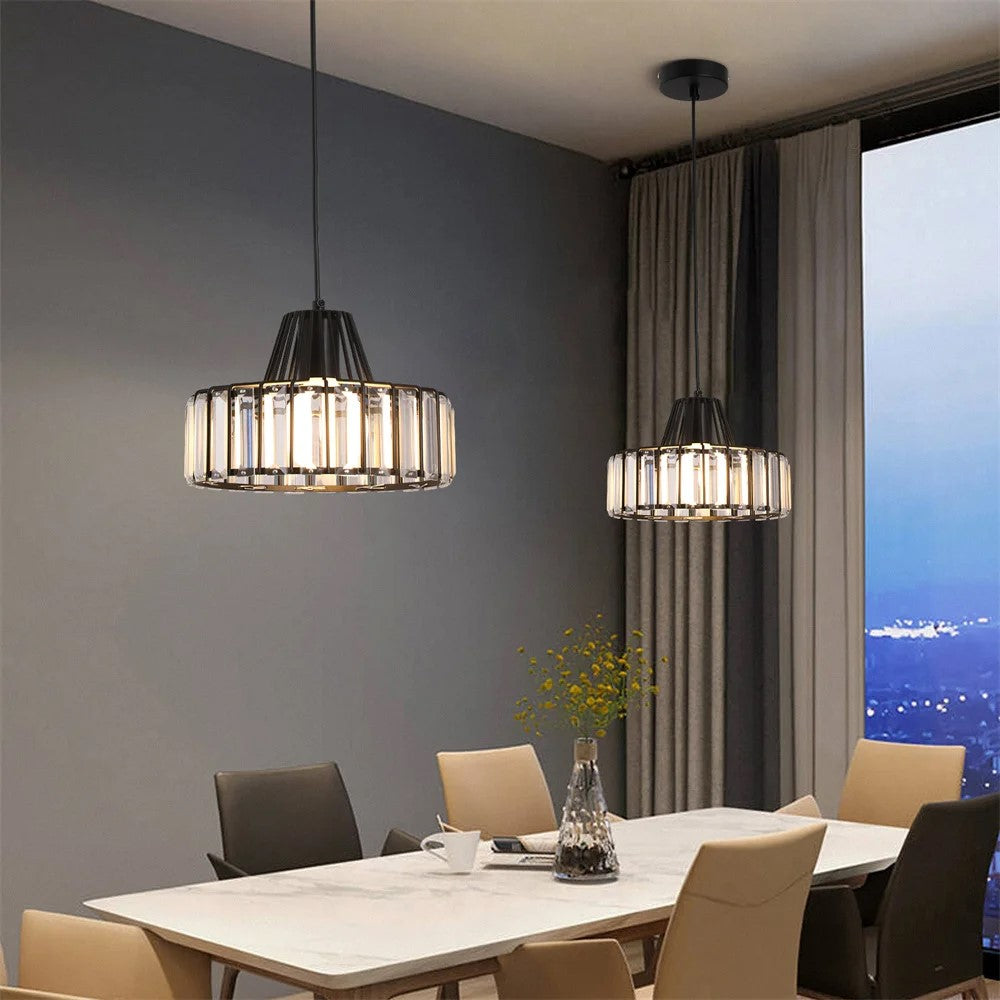 SOFIA, Crystal Pendant Light Gold/Black Adjustable