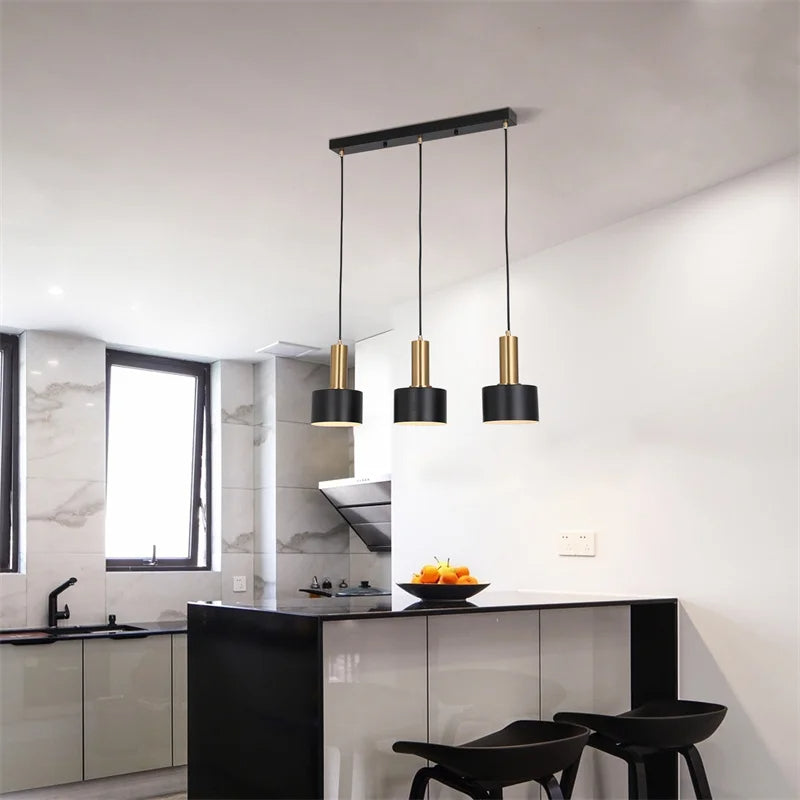 DERBY, Black And Gold Simplistic Vintage Pendant Light Fixture - All About Lights