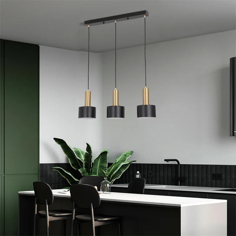 DERBY, Black And Gold Simplistic Vintage Pendant Light Fixture - All About Lights