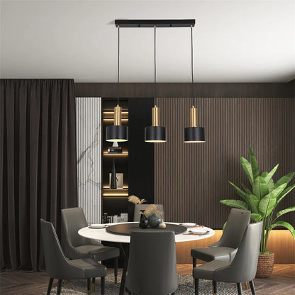 DERBY, Black And Gold Simplistic Vintage Pendant Light Fixture - All About Lights