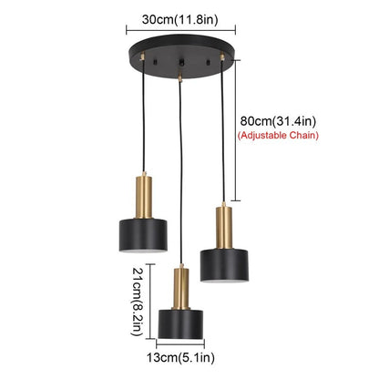 DERBY, Black And Gold Simplistic Vintage Pendant Light Fixture - All About Lights