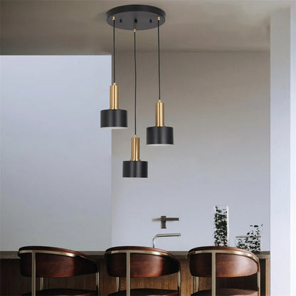 DERBY, Black And Gold Simplistic Vintage Pendant Light Fixture - All About Lights