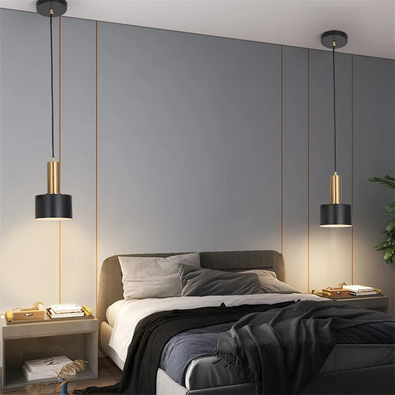 DERBY, Black And Gold Simplistic Vintage Pendant Light Fixture - All About Lights