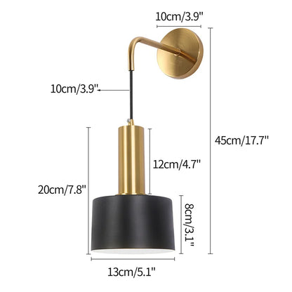 DERBY, Black And Gold Simplistic Vintage Wall Light - All About Lights