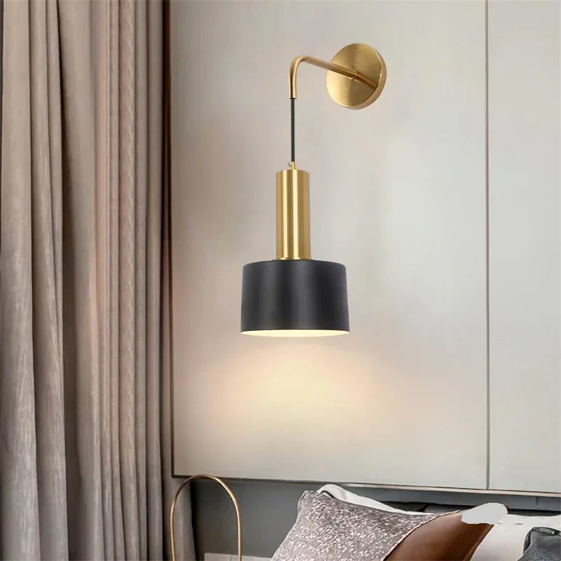 DERBY, Black And Gold Simplistic Vintage Wall Light - All About Lights