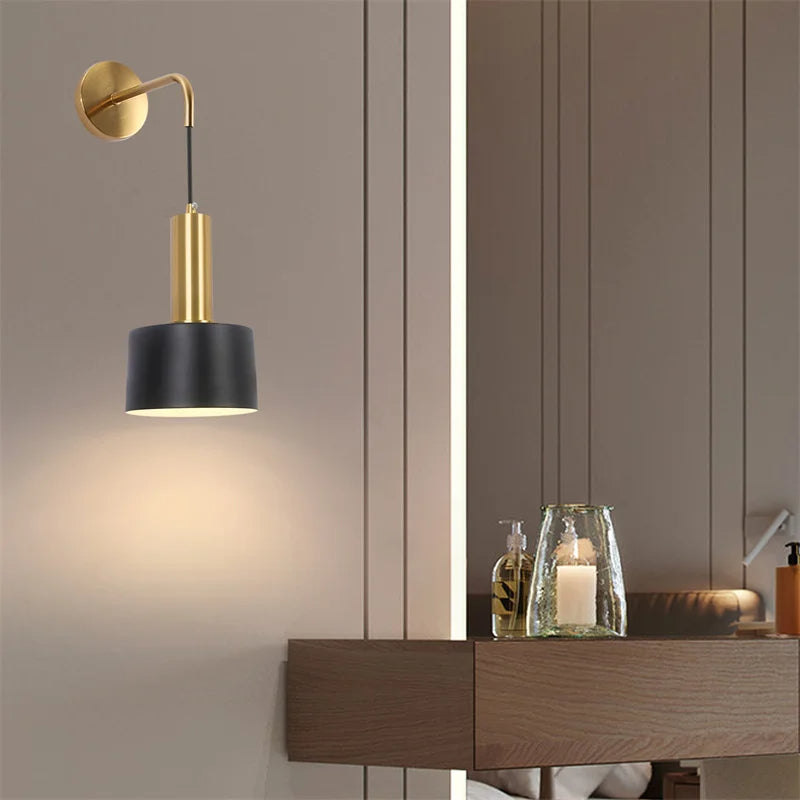 DERBY, Black And Gold Simplistic Vintage Wall Light - All About Lights