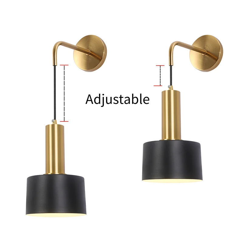 DERBY, Black And Gold Simplistic Vintage Wall Light - All About Lights