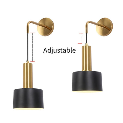 DERBY, Black And Gold Simplistic Vintage Wall Light - All About Lights