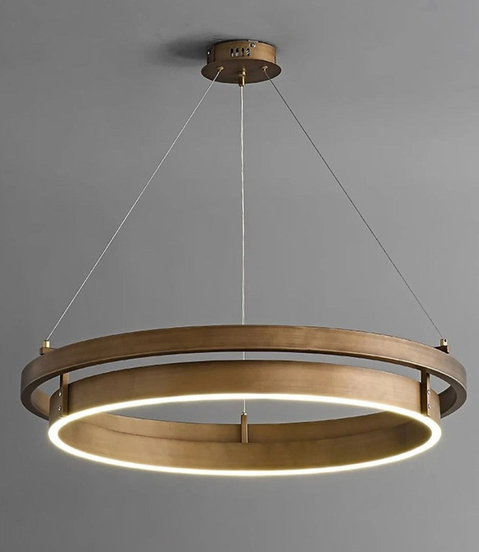 FLORENCE, Brushed Bronze Italian Inspired Round Light Fixture - All About Lights