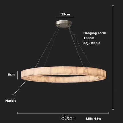 GENEVA, Round Modern Marble Chandelier Light Fixture  