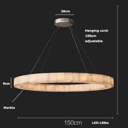 GENEVA, Round Modern Marble Chandelier Light Fixture  