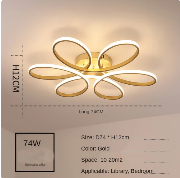 LUKI, Modern Twisted Gold Flower Shaped Light - All About Lights