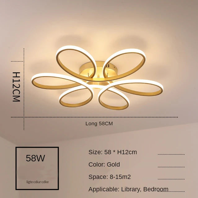 LUKI, Modern Twisted Gold Flower Shaped Light