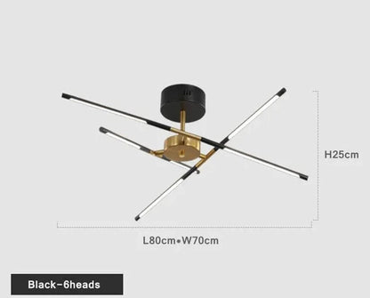 PALERMO, Modern Gold/Black Nordic LED Ceiling Mount