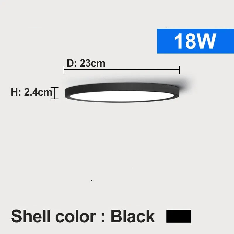 PHOENIX, Black Ultra-Slim Flush Ceiling Light