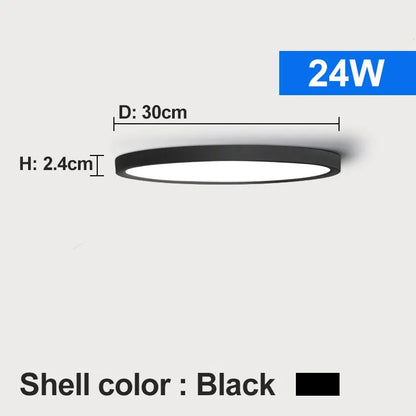 PHOENIX, Black Ultra-Slim Flush Ceiling Light