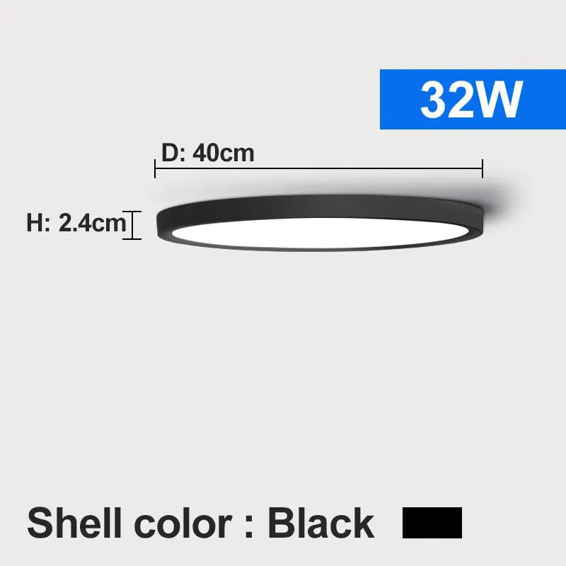 PHOENIX, Black Ultra-Slim Flush Ceiling Light