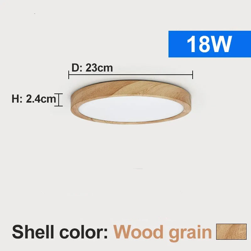 PHOENIX, Wood Effect Ultra-Slim Flush Ceiling Light